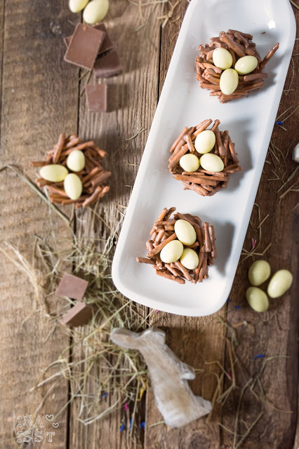Osternester aus Schokolade Ostergeschenk Süßes Ostermitbringsel Schokonester Chocolate Easter Egg Nests