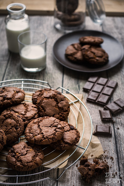 Schokoladige Chocolate-Chip-Cookies Double Chocolate Chip Cookies