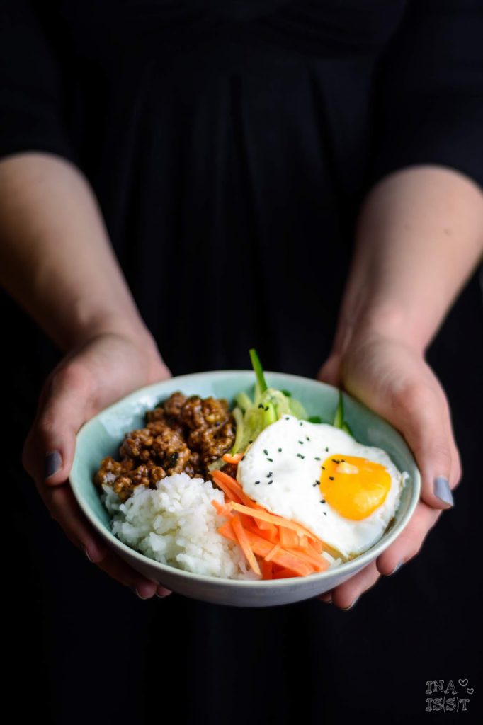 Korean Beef Bowl Rezept, Fleisch asiatisch mit Reis