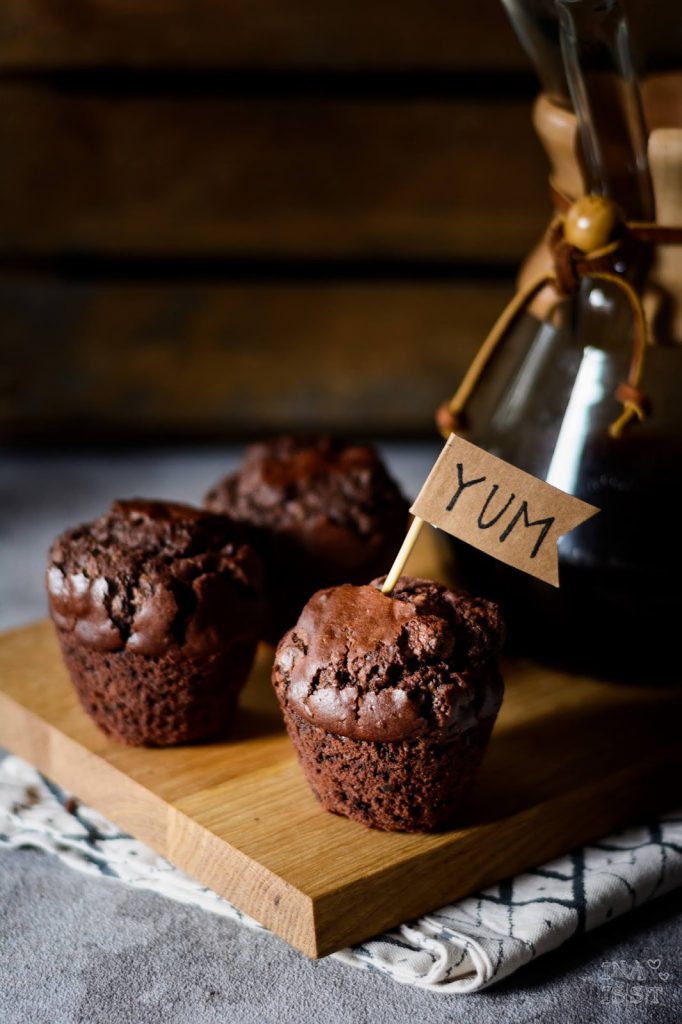 Rezept für Big Double Chocolate Muffins mit viel Schokolade