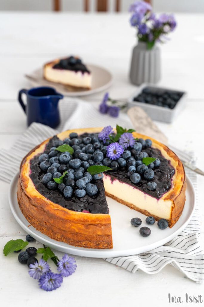 Blaubeer K Sekuchen Mit Keksboden Ina Isst