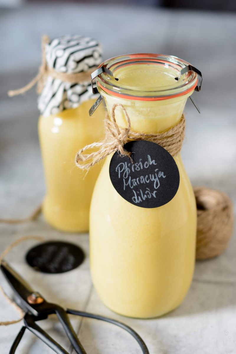 Pfirsich Maracuja Likör mit Joghurt und Vanille - Ina Isst