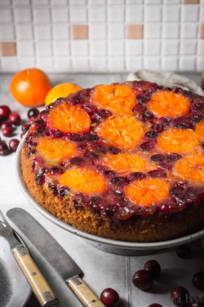 Einfacher Upside Down Cranberry-Mandarinen Kuchen - Ina Isst