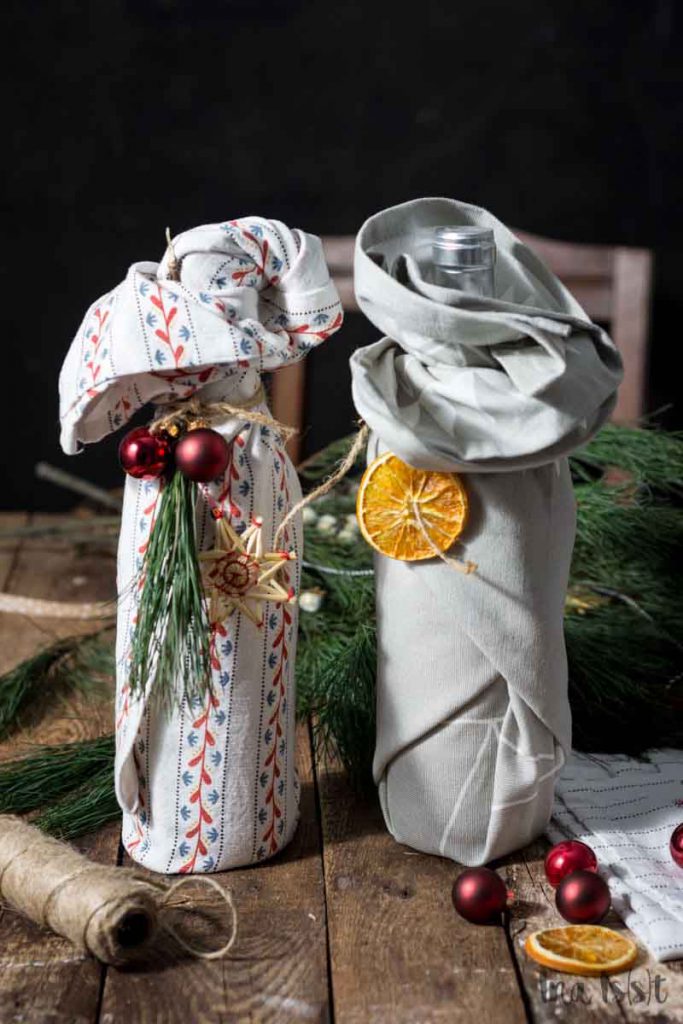 Weihnachts-Weinflaschenhülle – 2 Stück, Aus Leinen, Für Rotweinflaschen, Festliche Dekoration Für Weihnachtsessen & Party