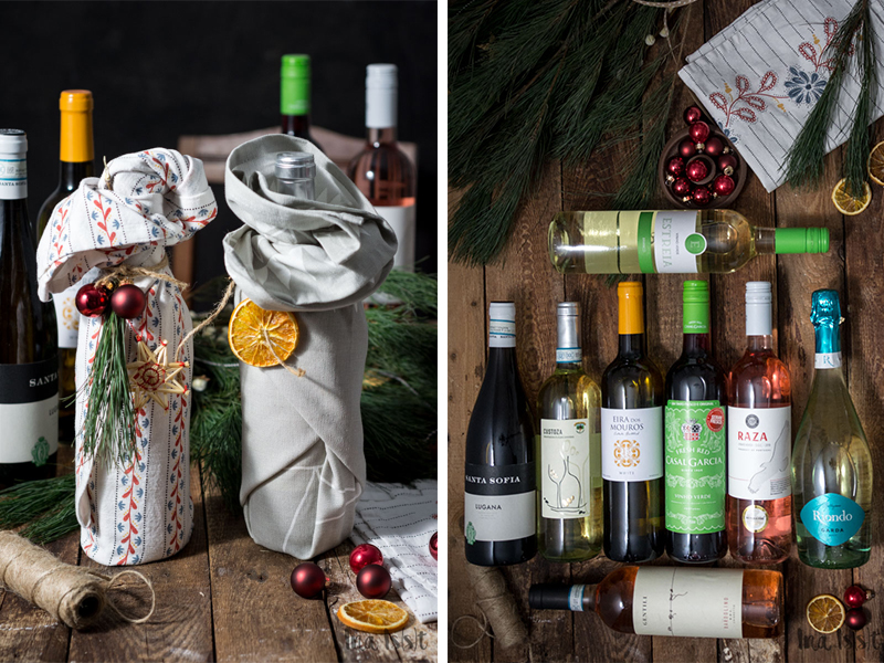 Wein, verpacken, Geschenk, Weihnachten