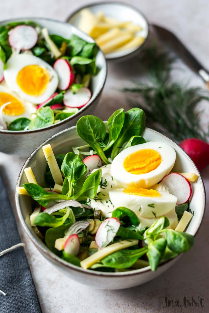 Kasesalat Mit Ei Radieschen Und Dill Dressing Ina Isst