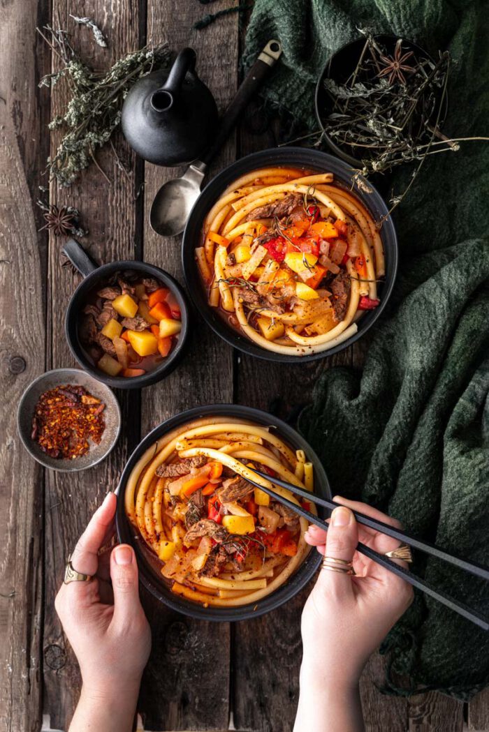 Lagman Usbekische Nudelsuppe Mit Maccaroni Und Rindfleisch Ina Isst