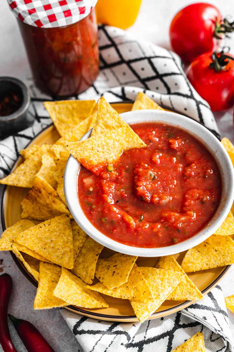 Selbstgemachte scharfe Tomaten Salsa, Salsa selber machen, #salsa, #tomatensalsa