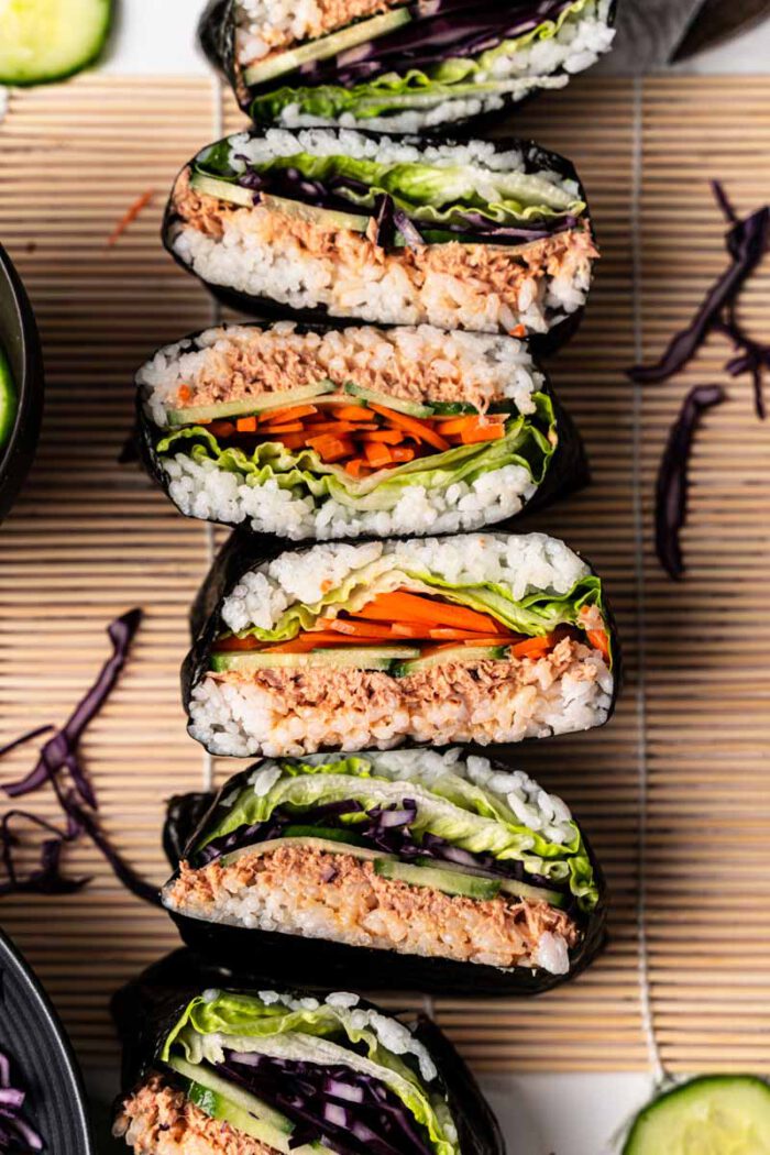 Onigirazu - Spicy Tuna Sushi Sandwich - Ina Isst