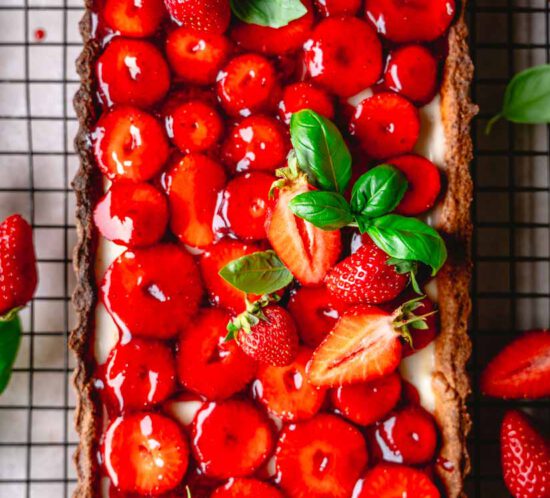 Erdbeer-Basilikum-Tarte, Erdbeerkuchen, #erdbeerkuchen, Erdbeer-Tarte