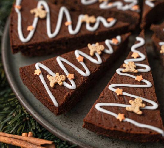 Spiced Brownies in Tannenbaumform, #brownies, Gewürzbrownies