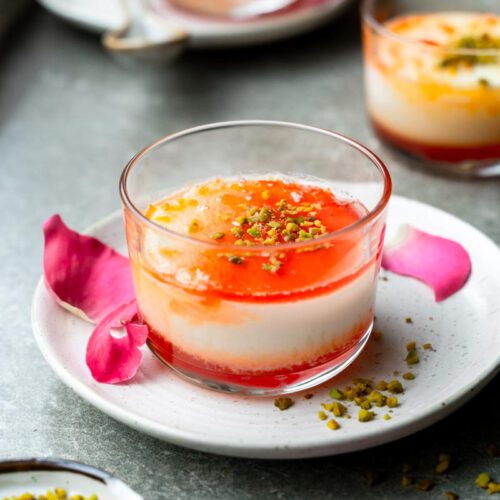 Malabi, Israelischer Milchpudding mit Rosenwasser und Blutorange, #malabi